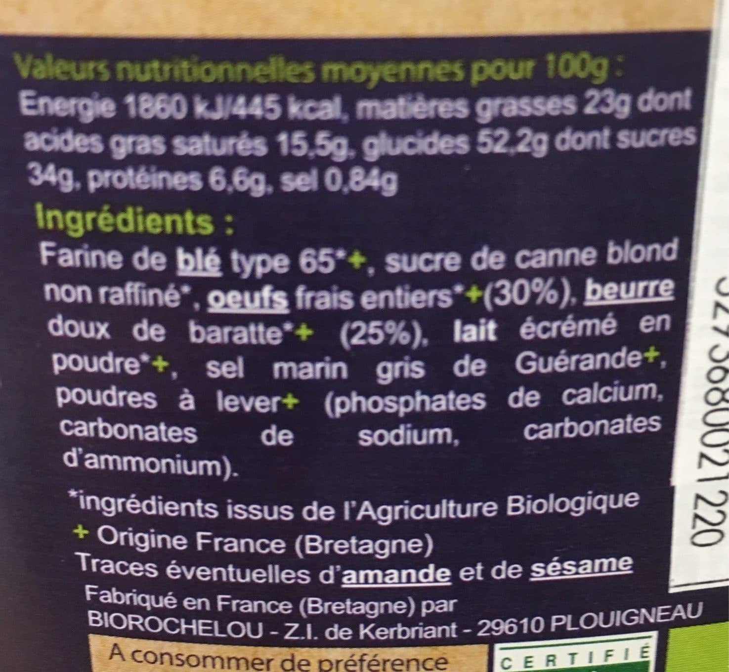 Bio Roc Madeleines géantes packshot