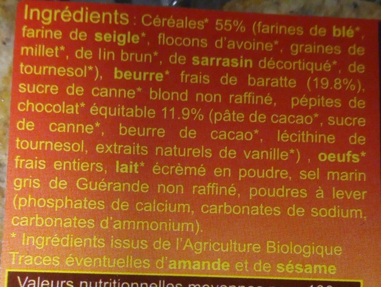 bio roc Sablés Petit Dej Cereales Pepites Chocolat packshot