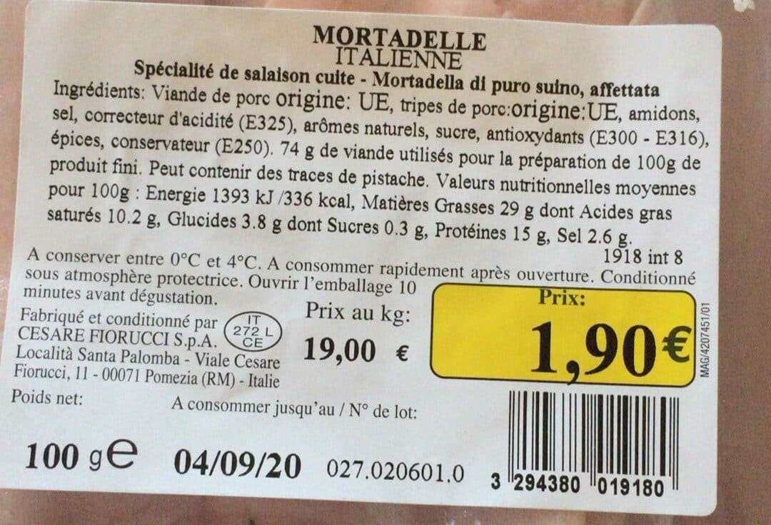 Cesare Fiorucci S.p.A Chiffonnade de mortadelle italienne packshot