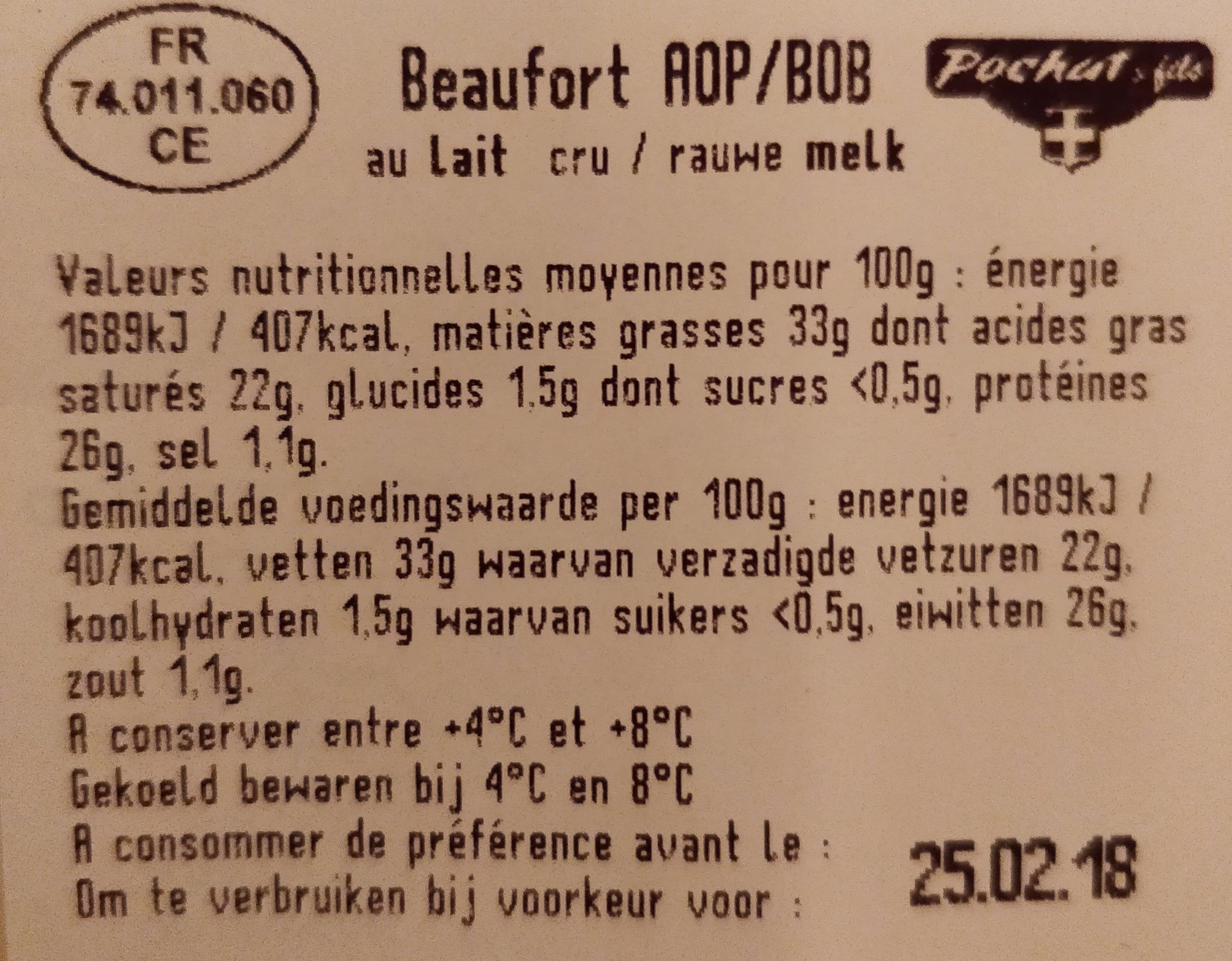 Pochat & fils Beaufort packshot