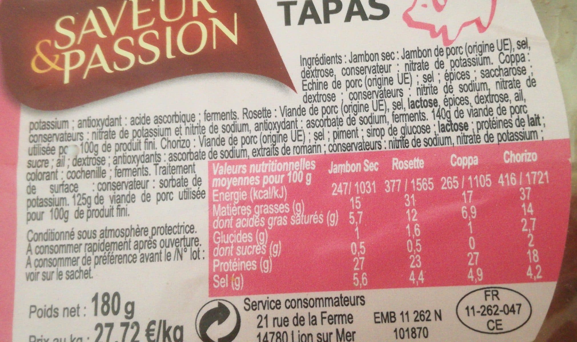 Open Food Facts Plateau tapas packshot