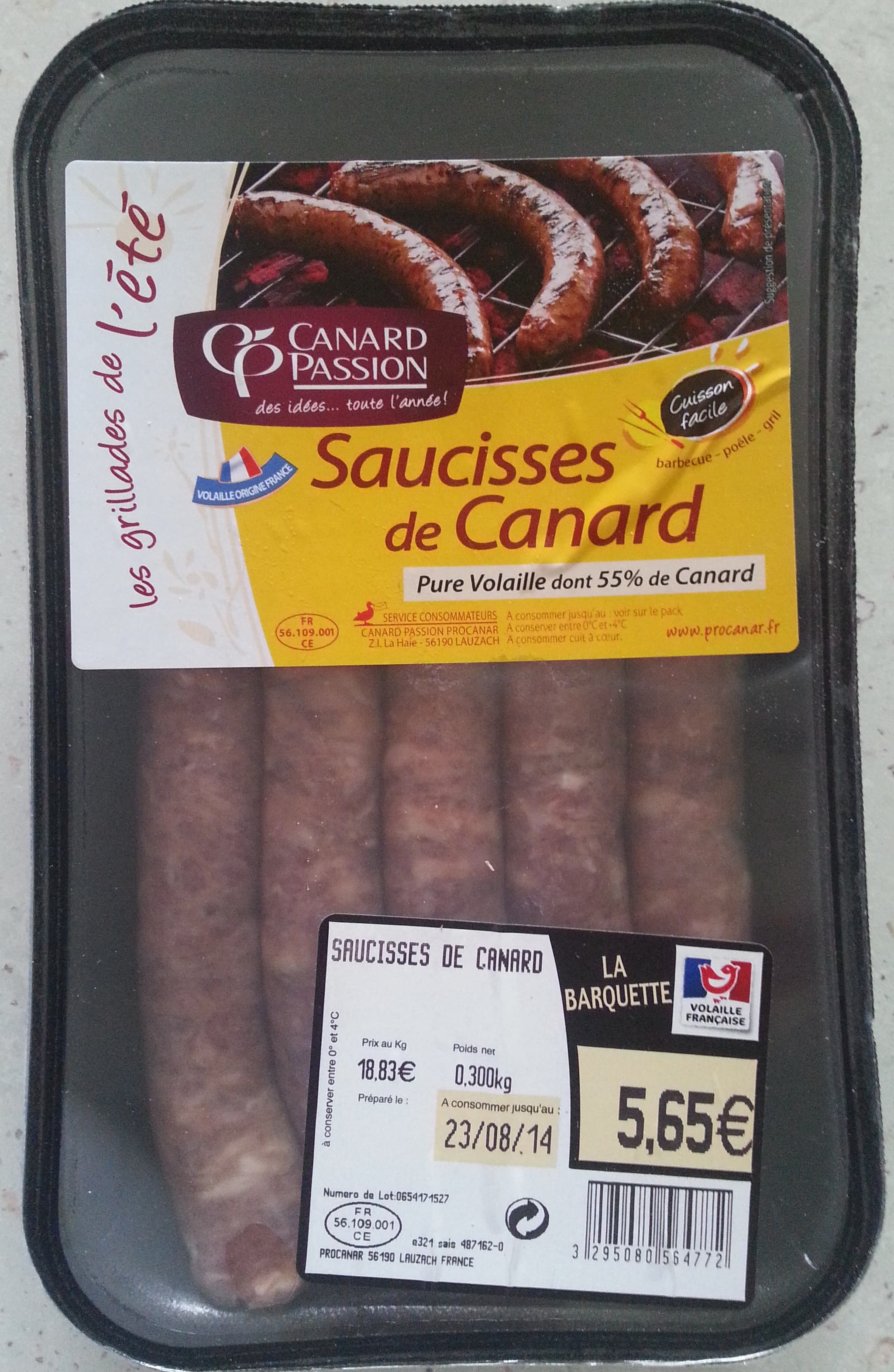 Canard Passion Saucisses de Canard packshot