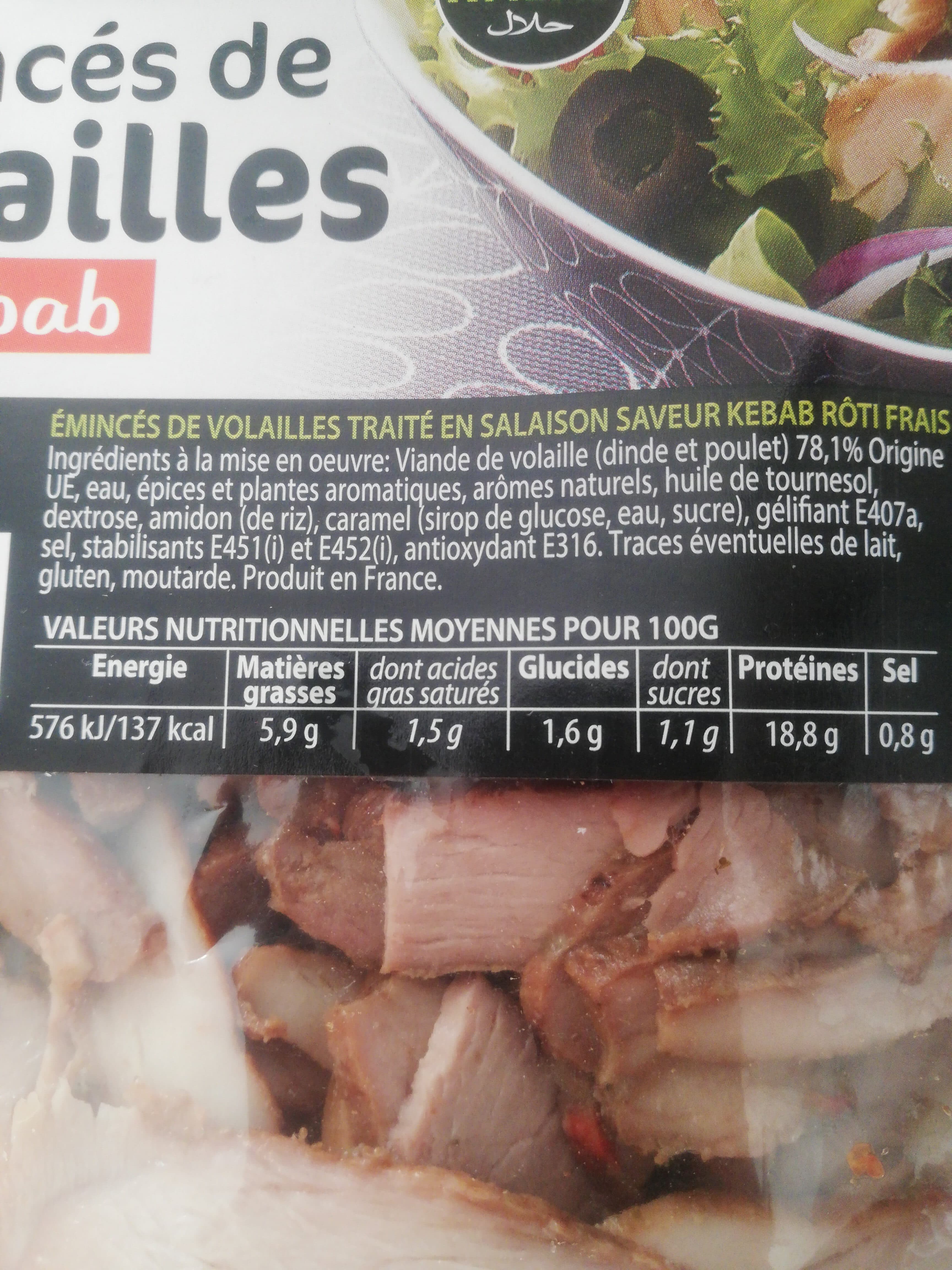 Id Halal émincés de poulet cuit packshot