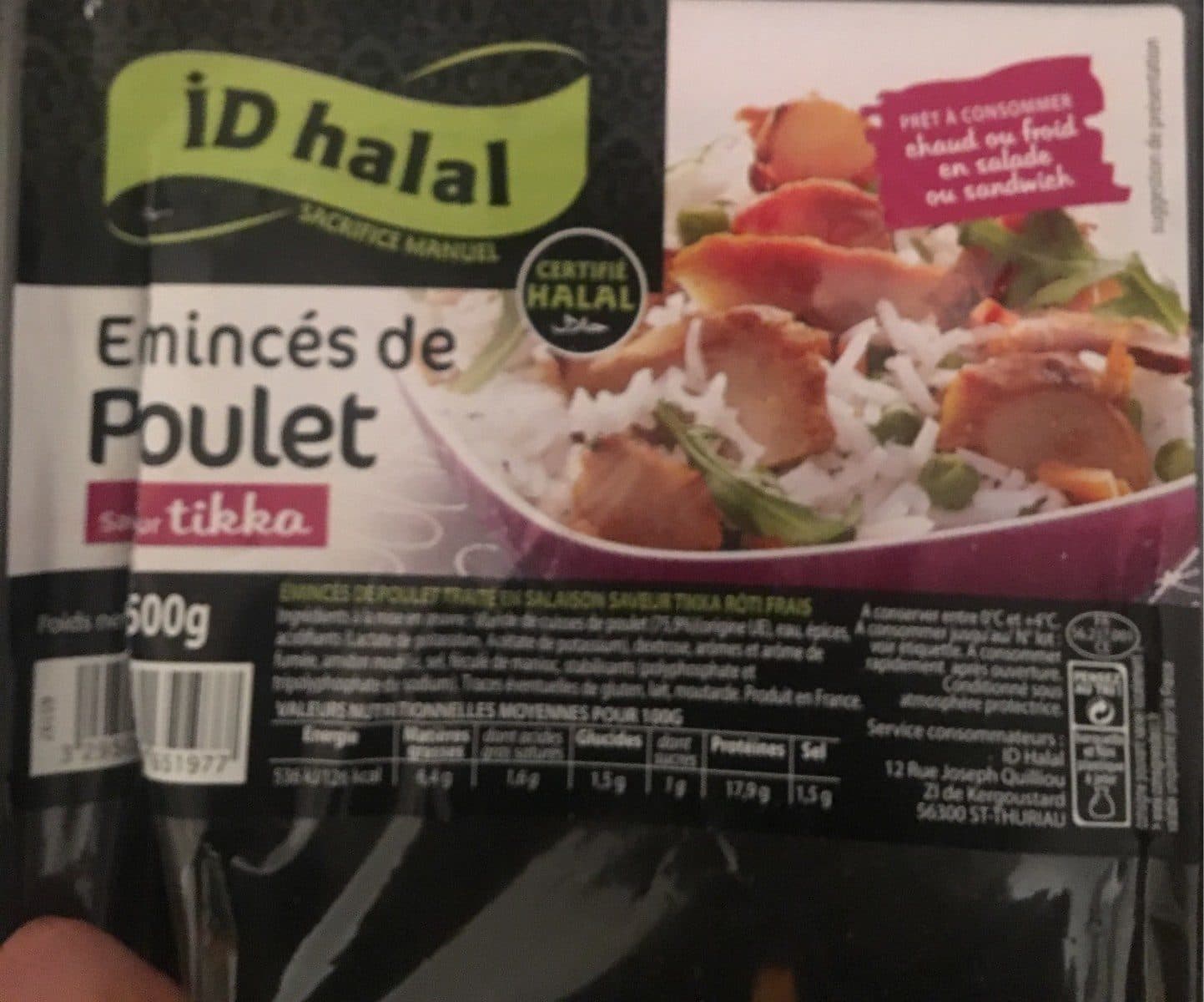 Id Halal Émincé de Poulet Tikka packshot