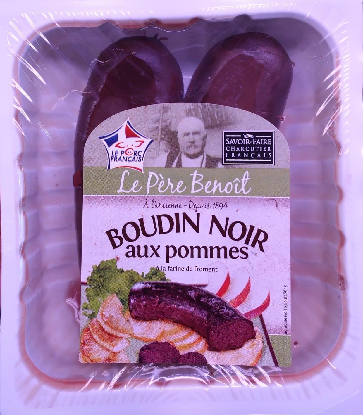 Le Père Benoît Boudin noir aux pommes à la farine de froment packshot