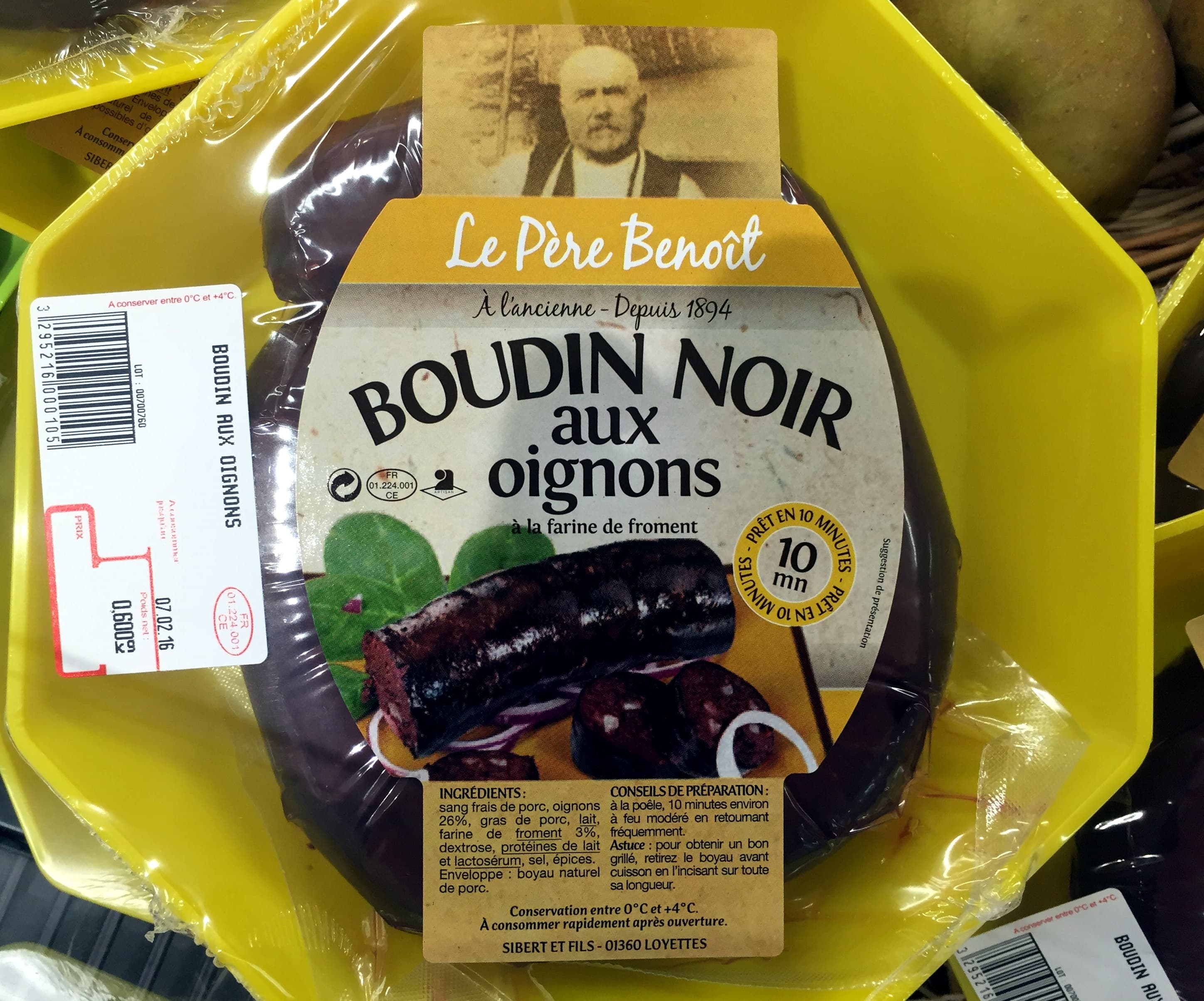 Le Père Benoît Boudins Noir aux Oignons à la Farine de Froment packshot