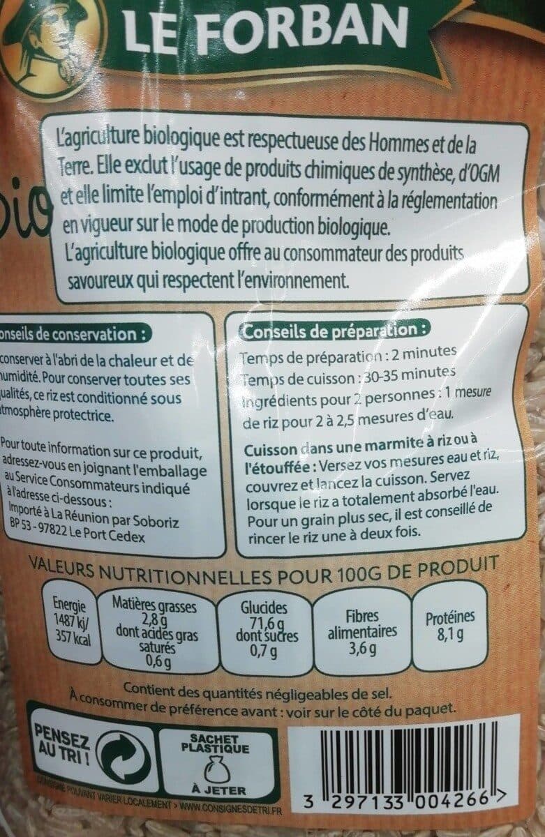 Le Forban Riz bio packshot