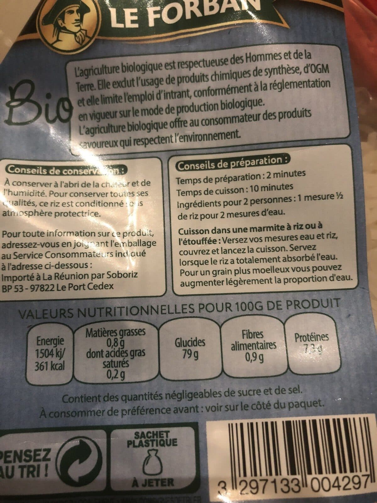 Le Forban Riz Parfumé bio packshot
