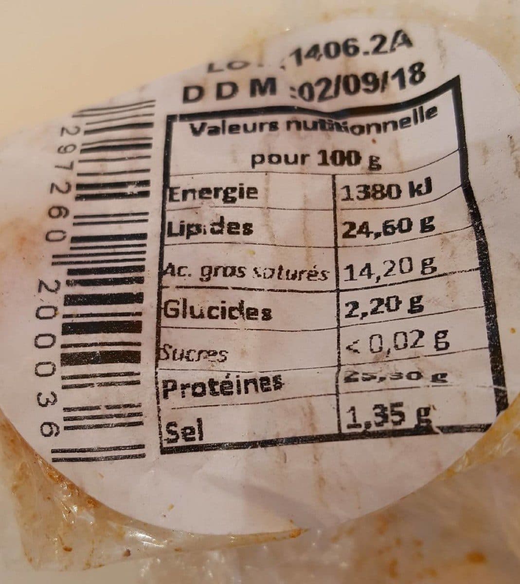 Open Food Facts Fromage de chevre au lait pasteurise La P'tite Vendeenne, 48%MG packshot