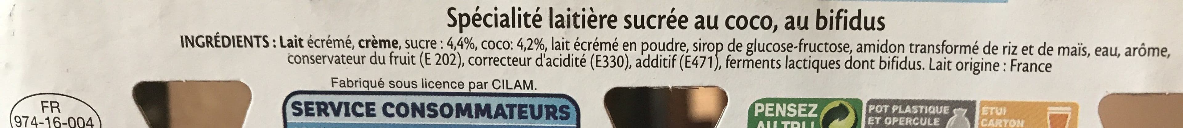 Yoplait Perle de lait coco packshot