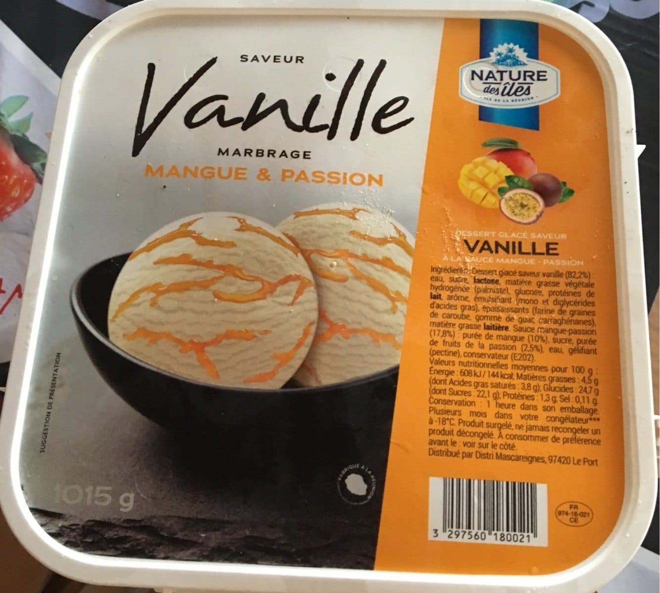 Open Food Facts Glace vanille mangue passion packshot