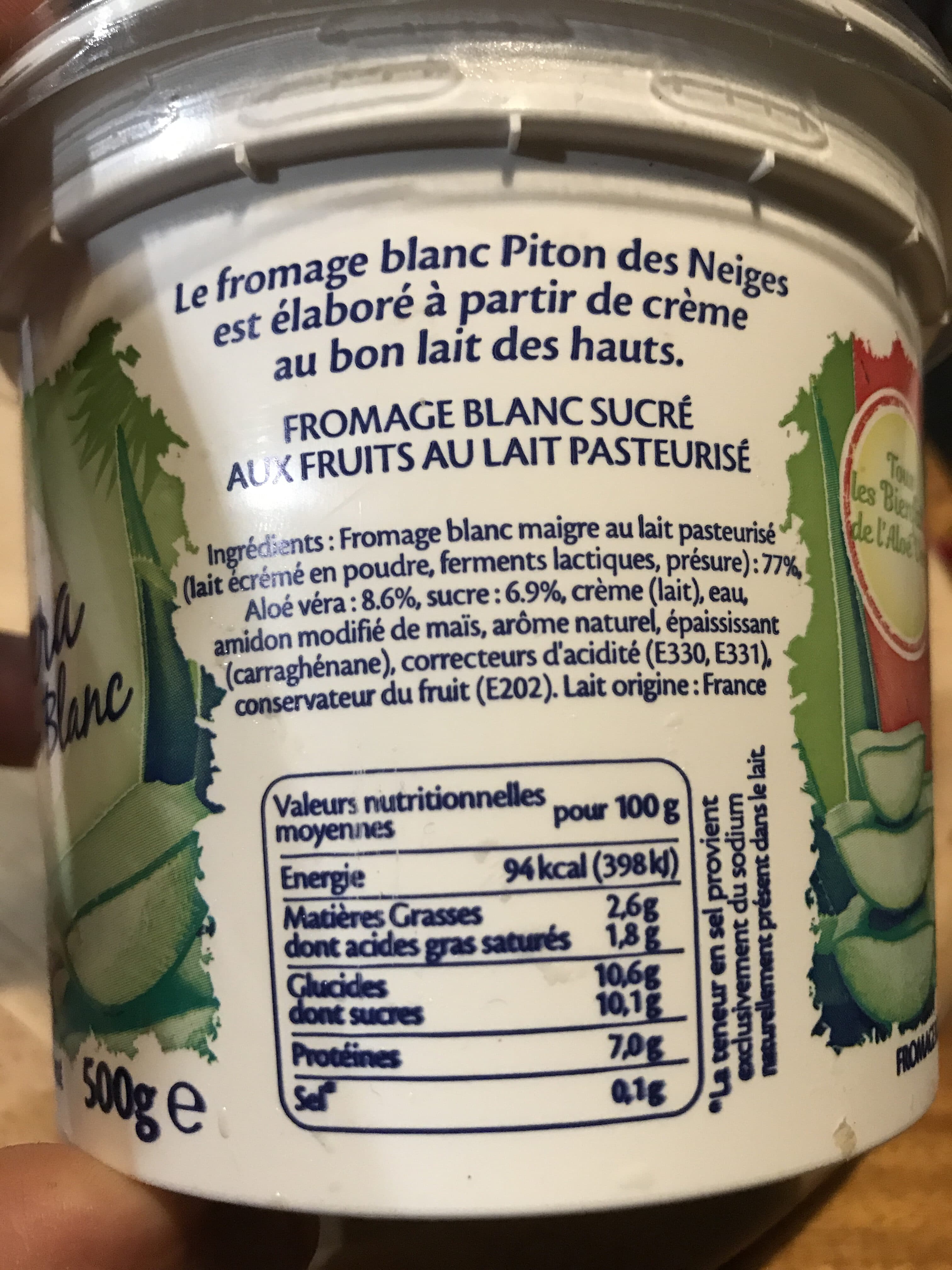 Piton Des Neiges Fromage blanc aloé vera packshot
