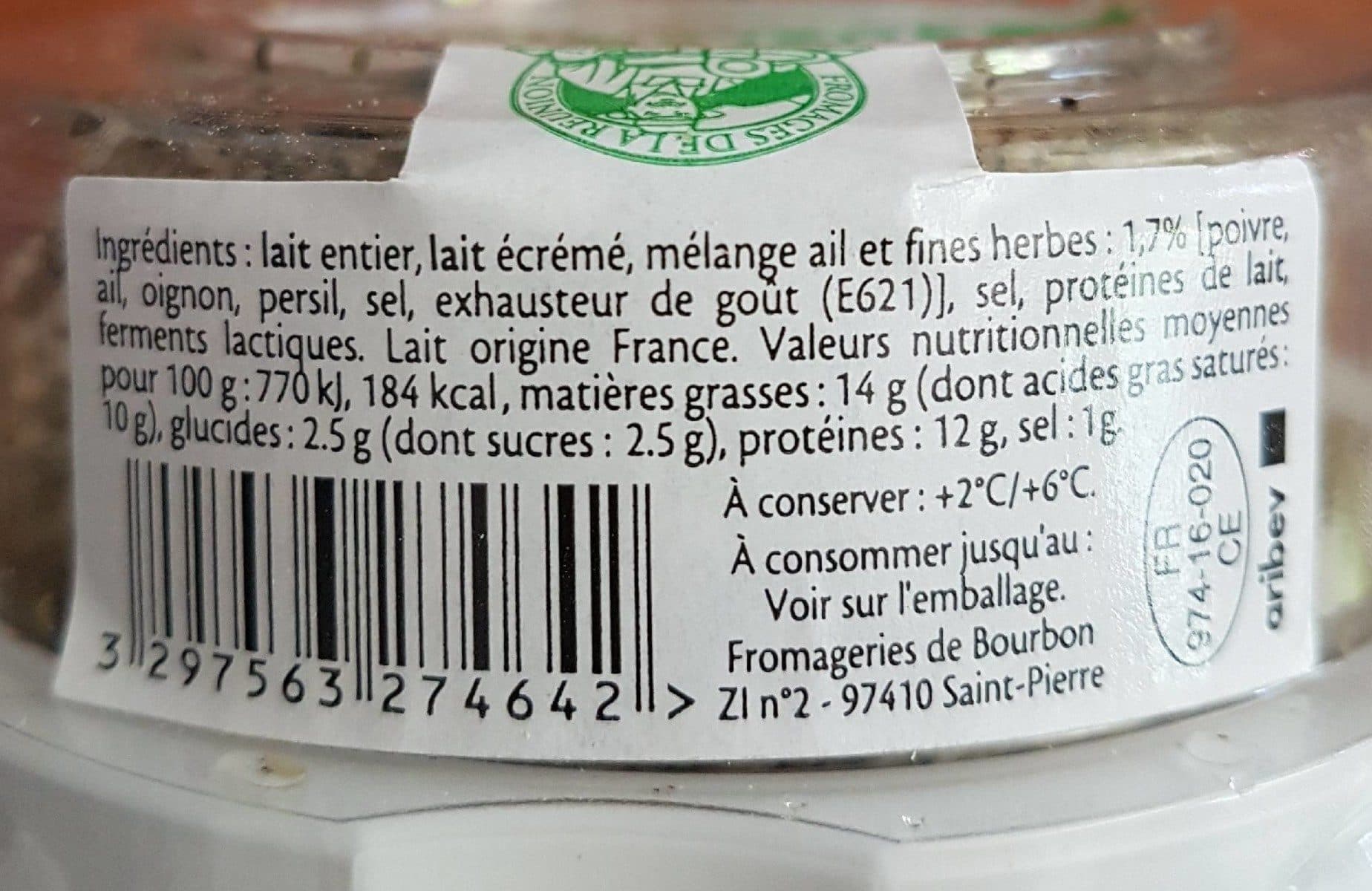 Open Food Facts fromage frais épicé au lait pasteurisé packshot