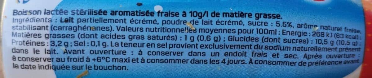 Open Food Facts Lait goût fraise packshot