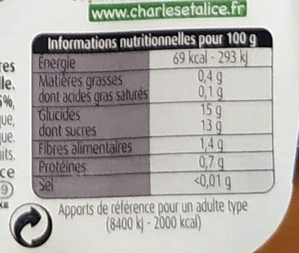 Charles & Alice Compote Pommes Bananes Vanille 4 x 97 g packshot