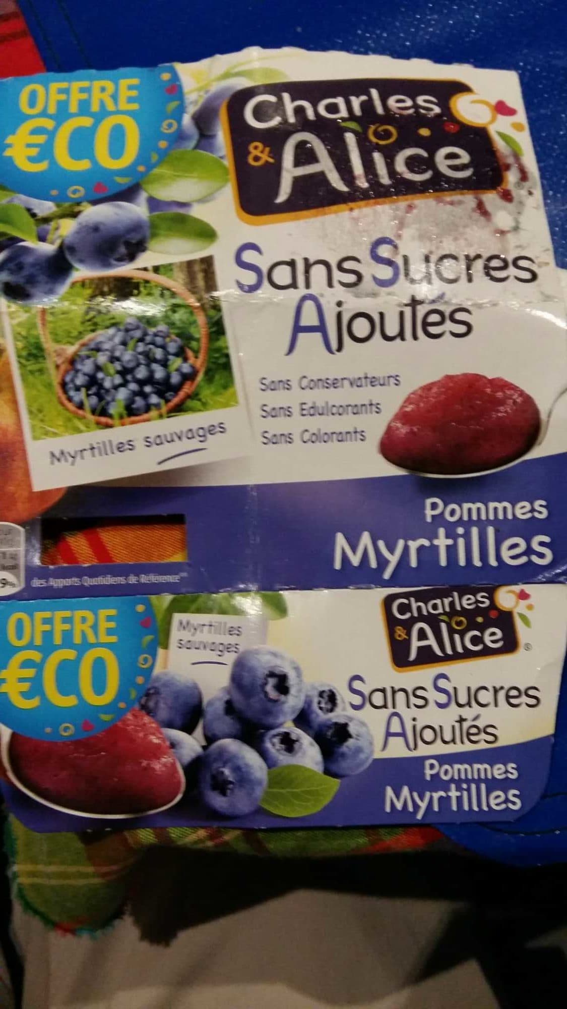 Charles & Alice Pommes Myrtilles Sans Sucres Ajoutés packshot