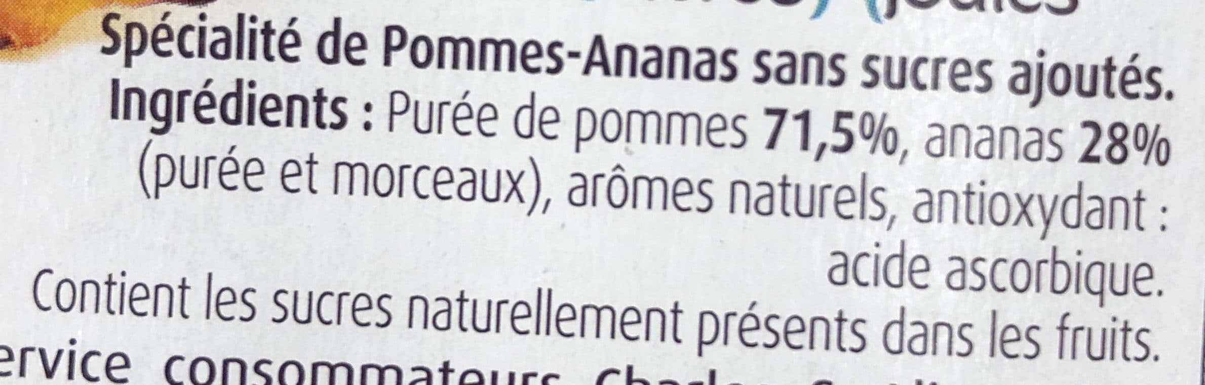 Charles & Alice Compote Pommes-Ananas avec morceaux sans sucres ajoutés packshot