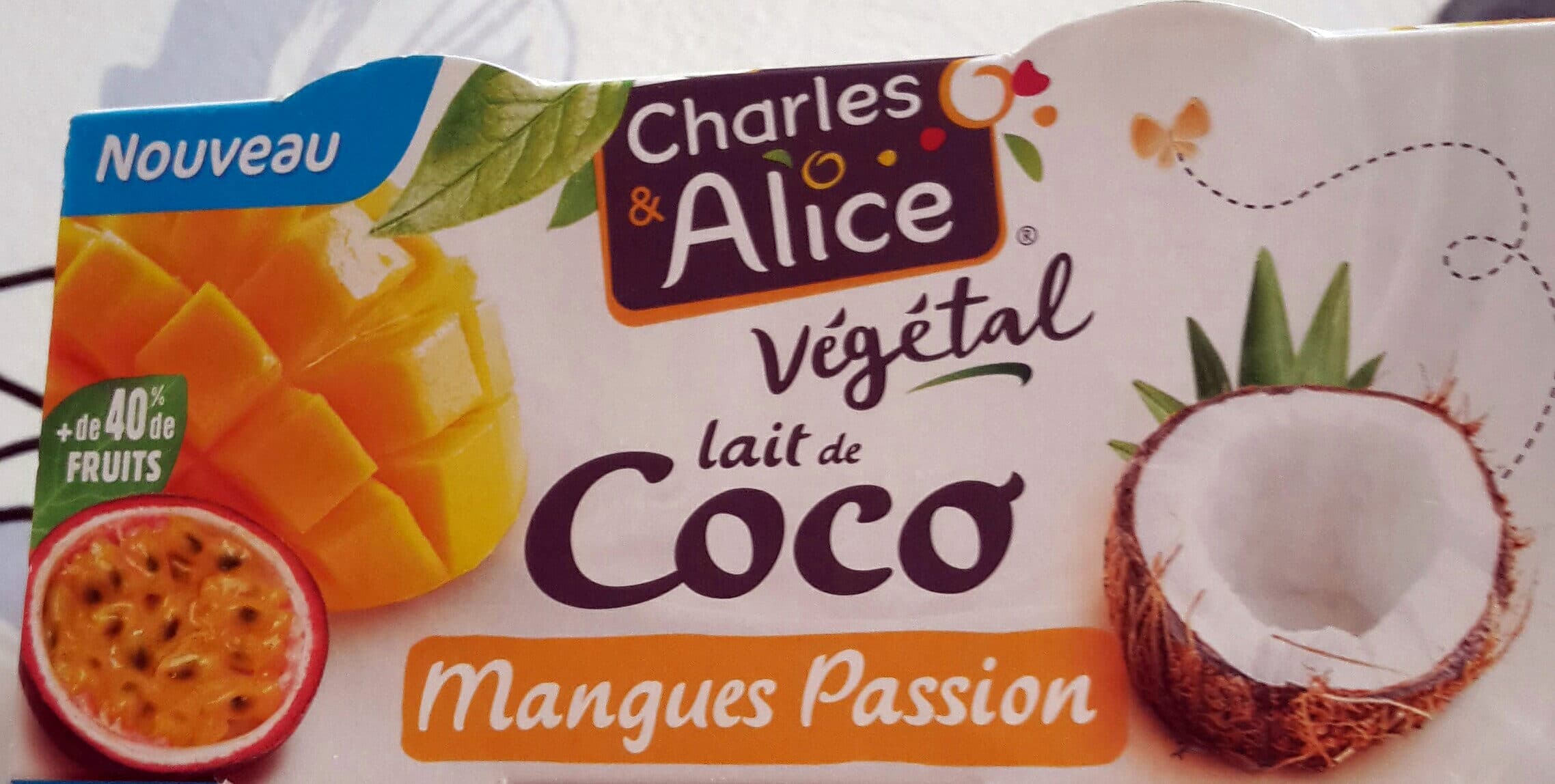 Charles & Alice Dessert végétal Lait de Coco Mangues Passion packshot