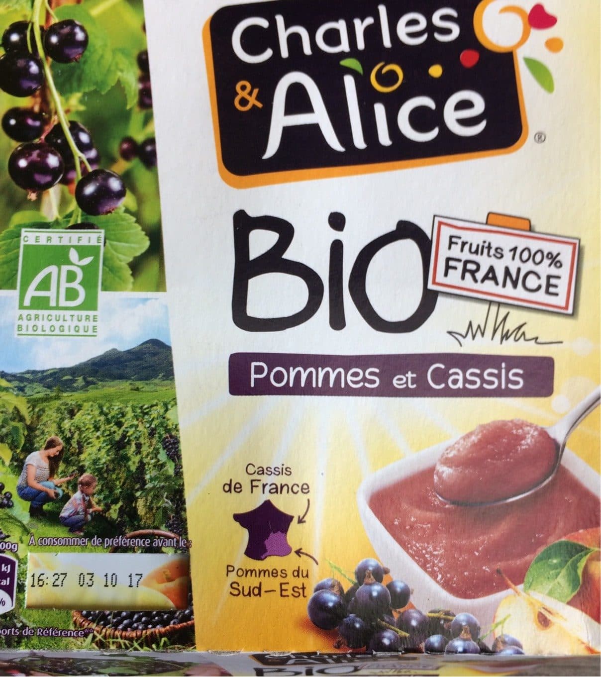 Charles & Alice Dessert pomme cassis bio packshot