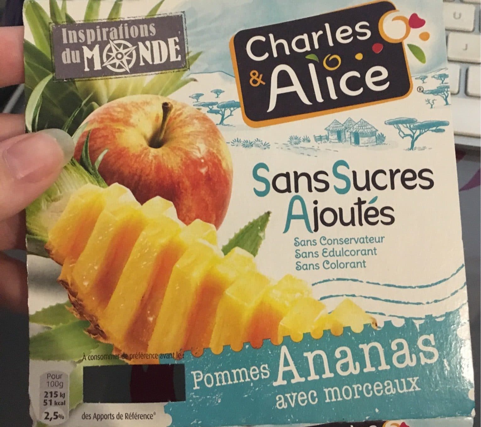 Charles et Alice Pommes Ananas sans sucres ajoutés packshot