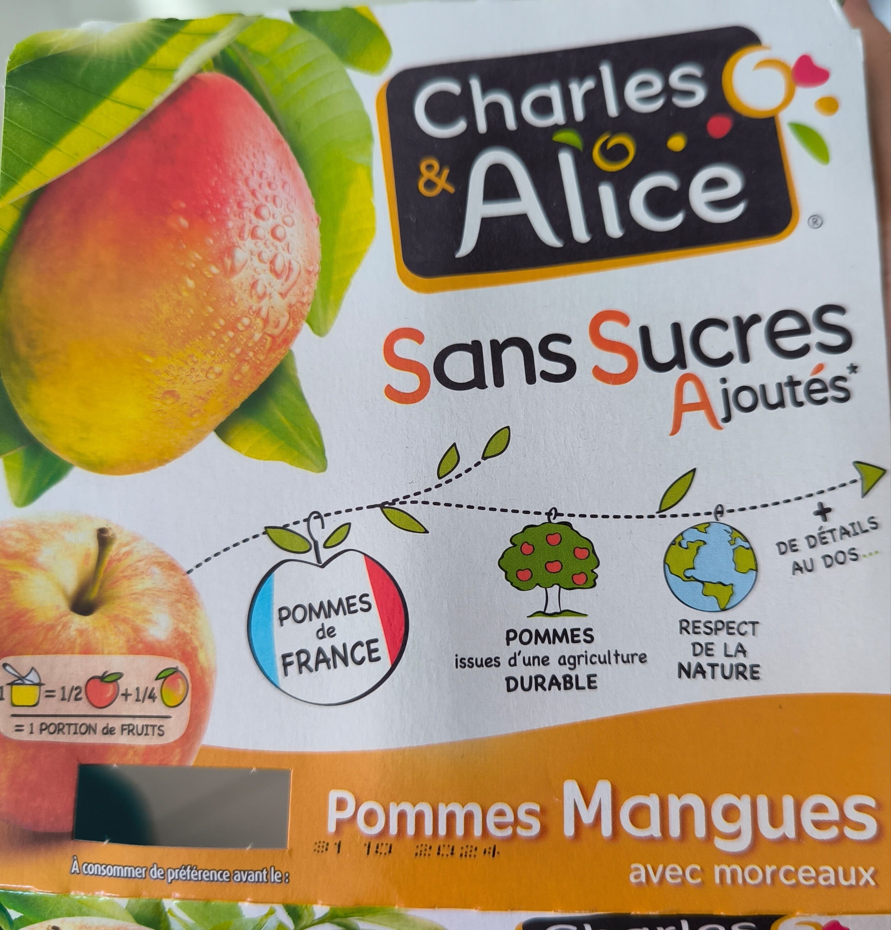 Charles & Alice Pommes Mangues avec morceaux packshot