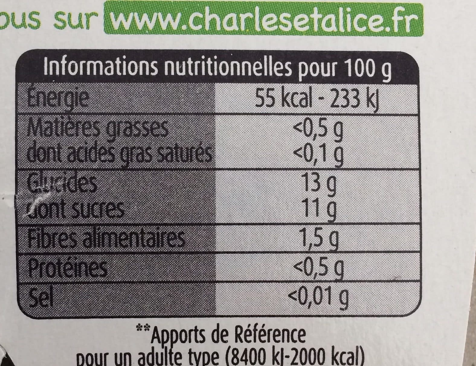 Charles & Alice Compote de Pommes Sans Sucres Ajoutés (Maxi Format) packshot