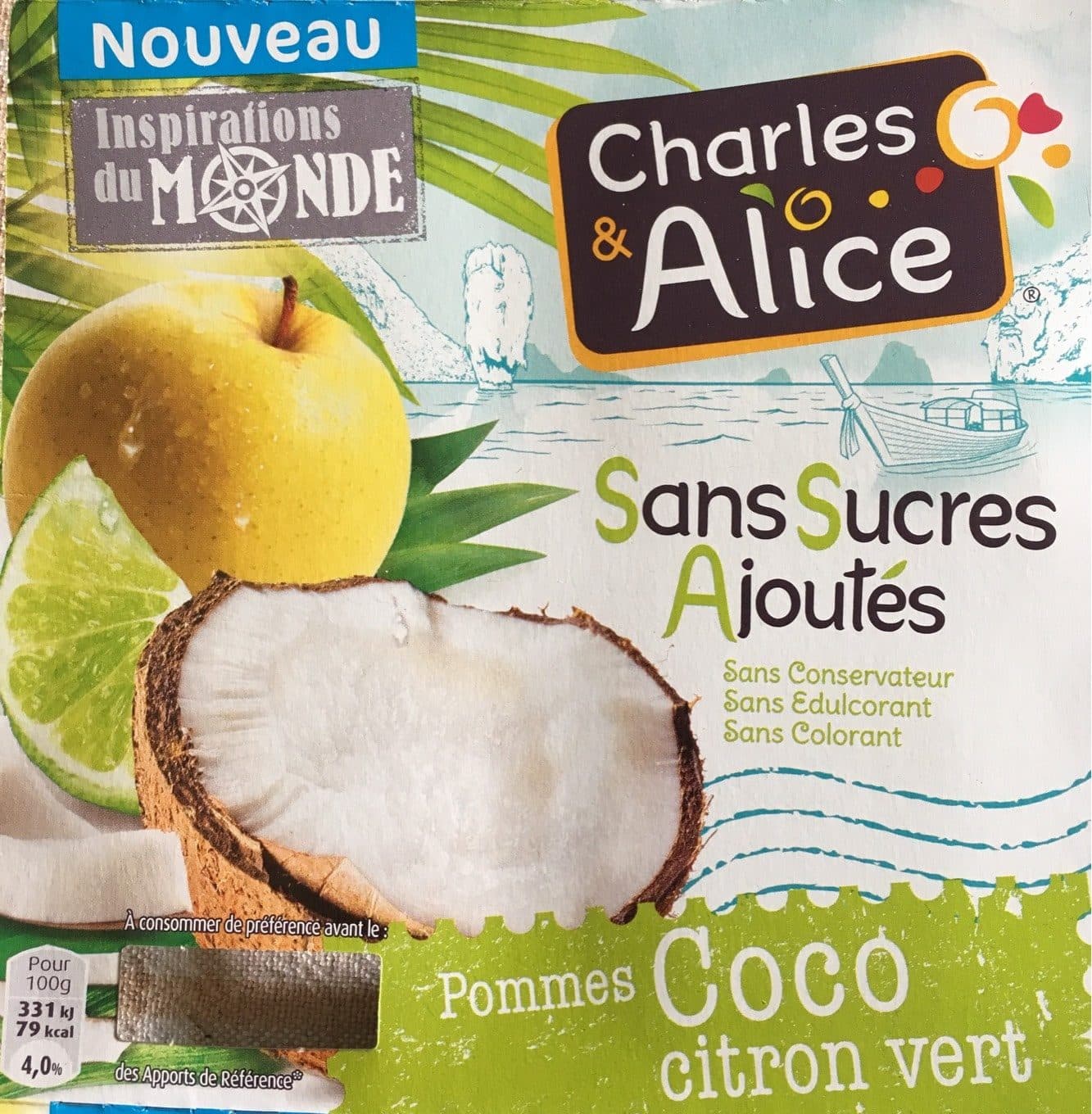 Charles & Alice Compote Pommes Coco Citron vert packshot