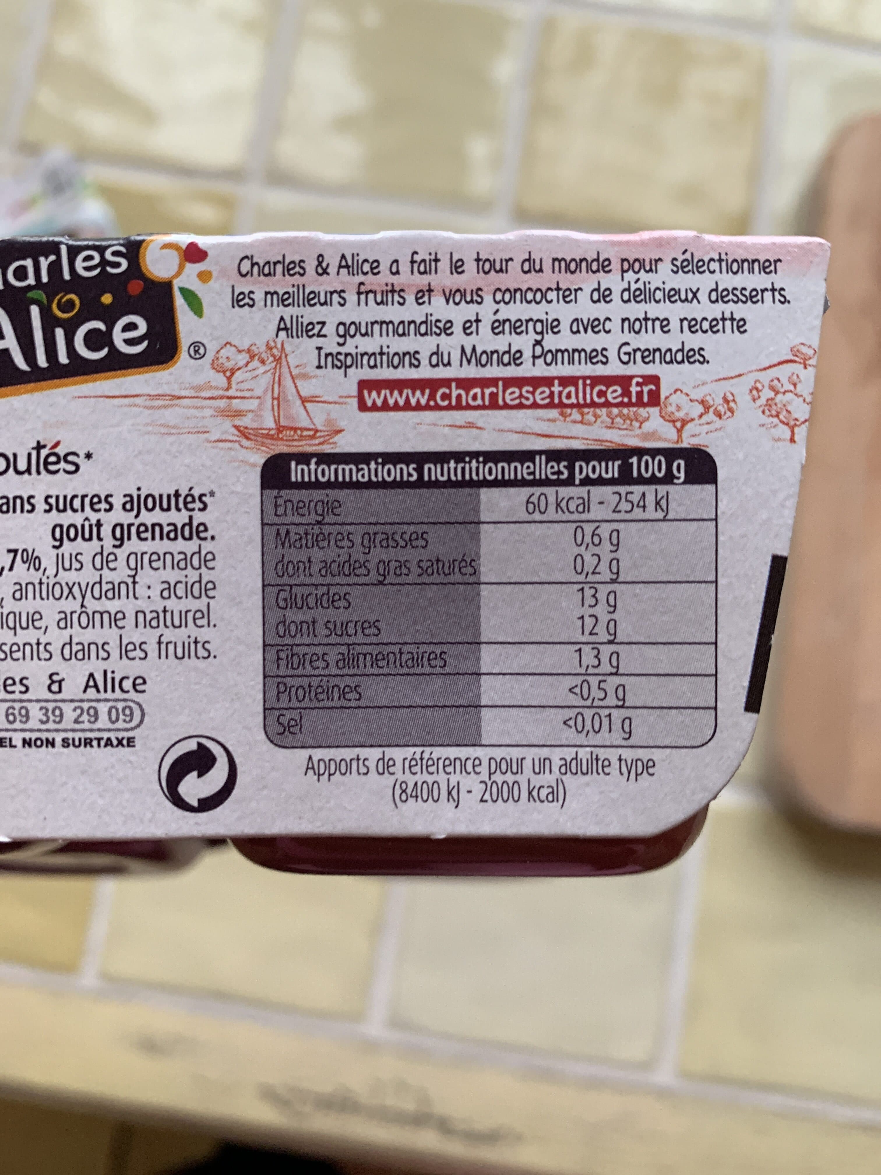 Charles & Alice Pommes grenades packshot