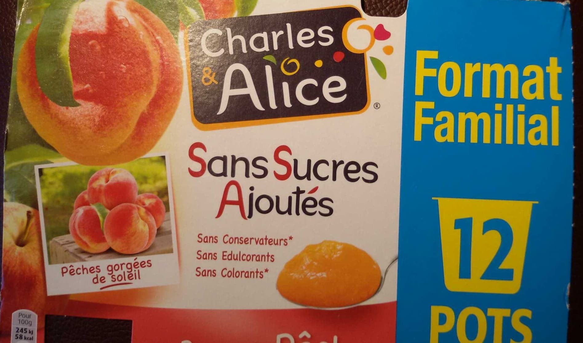 Charles & Alice Compote pomme pêche packshot