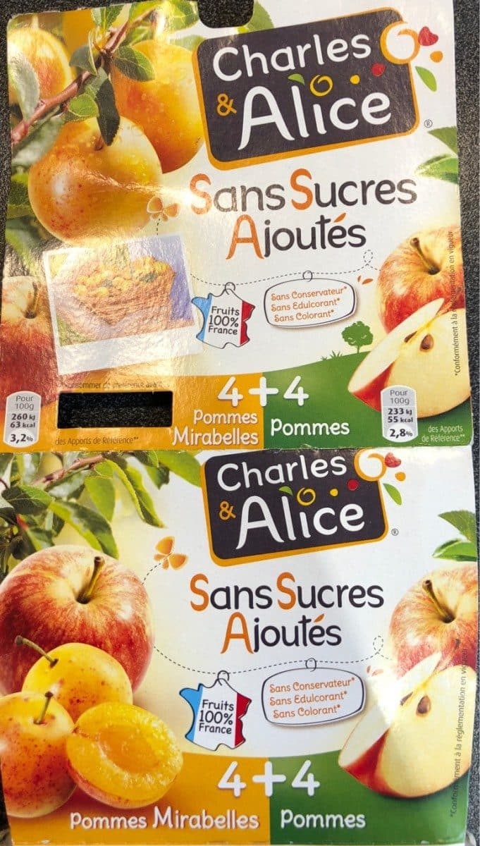 Charles & Alice Dessert fruitier Charles&Alice pomme/mirabelle s/sucre packshot