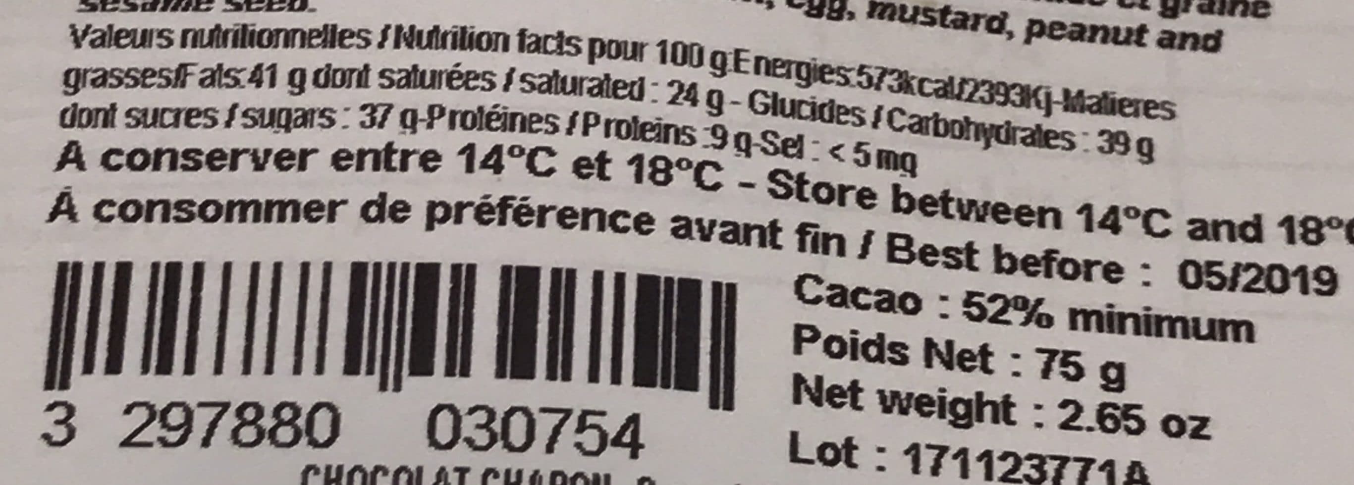 CHAPON CHOCOLAT LAIT 52% packshot