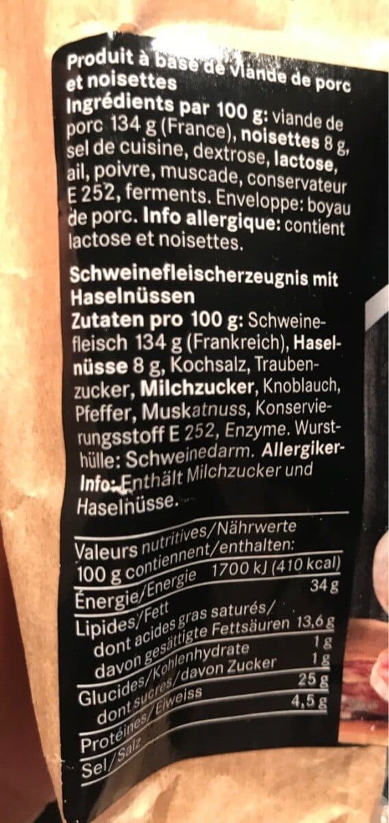 Bell Saucisson aux noisettes packshot