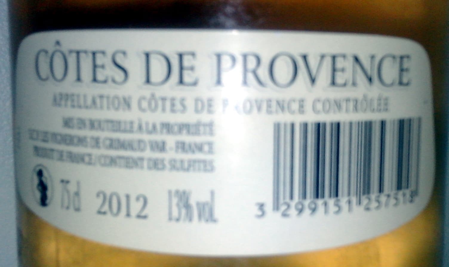 Les Vignerons de Grimaud Cuvée du Golfe de Saint-Tropez packshot