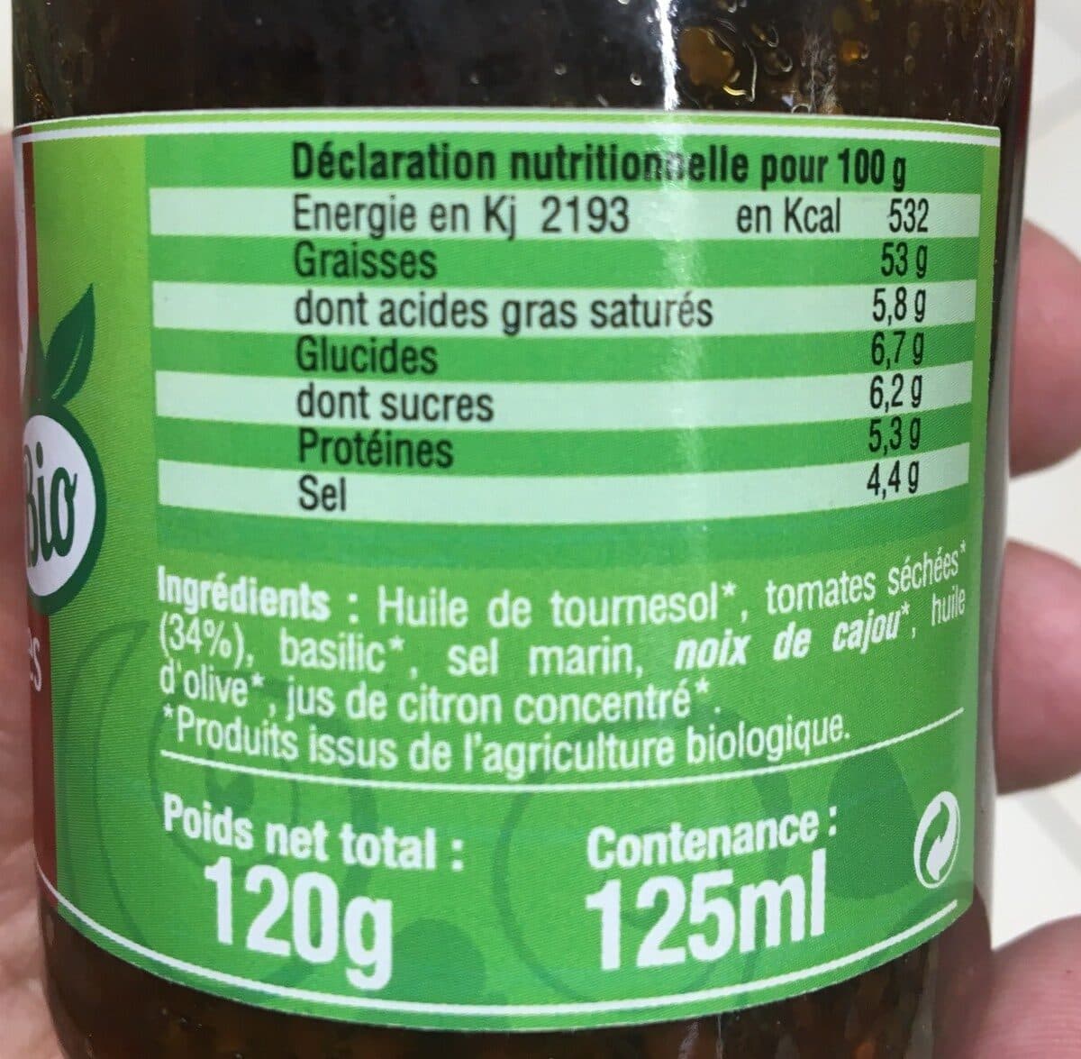 Open Food Facts Pesto tomates bio packshot