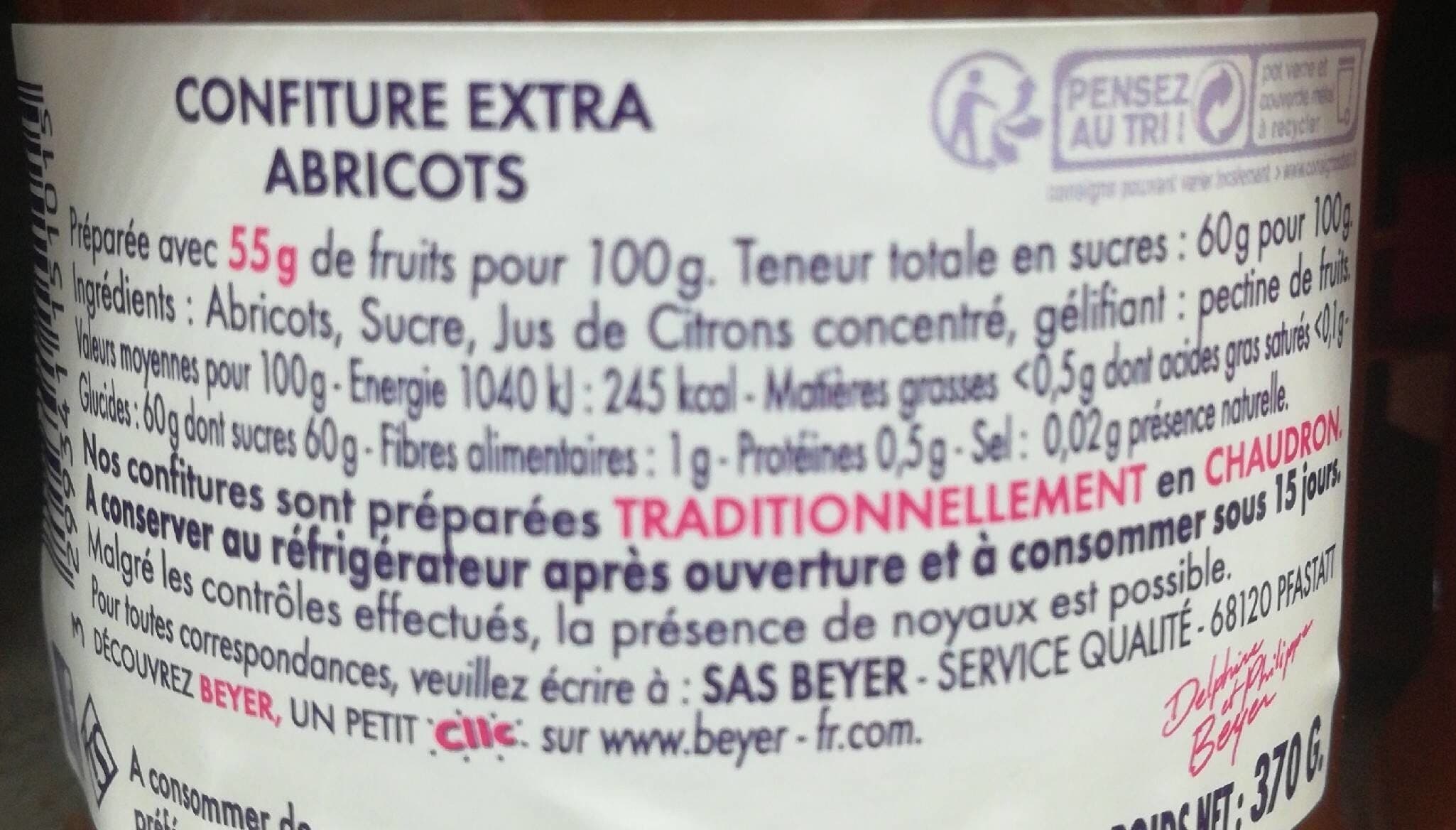 Beyer Confiture Extra Abricot packshot