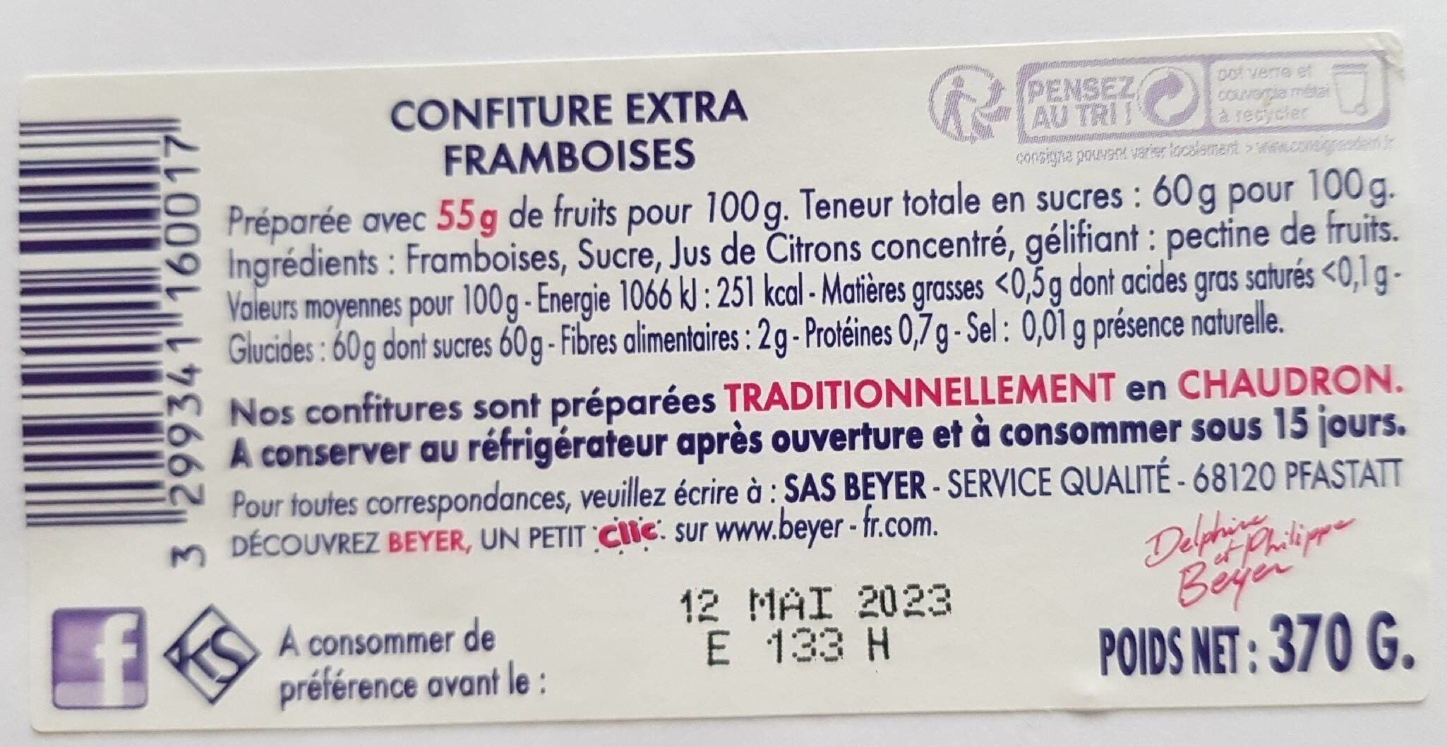 Beyer Confiture extra framboise packshot