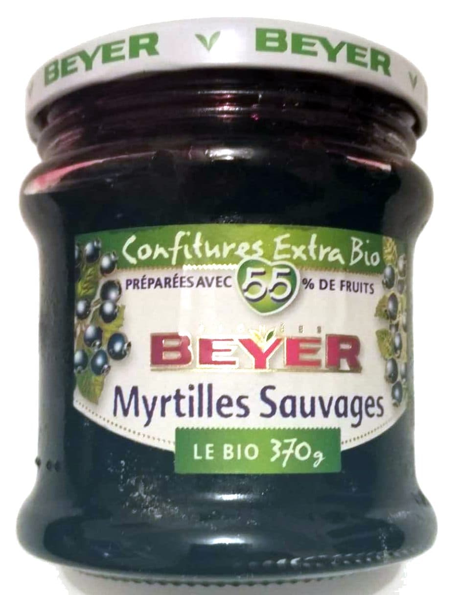 Beyer Confiture extra bio de myrtilles sauvages packshot