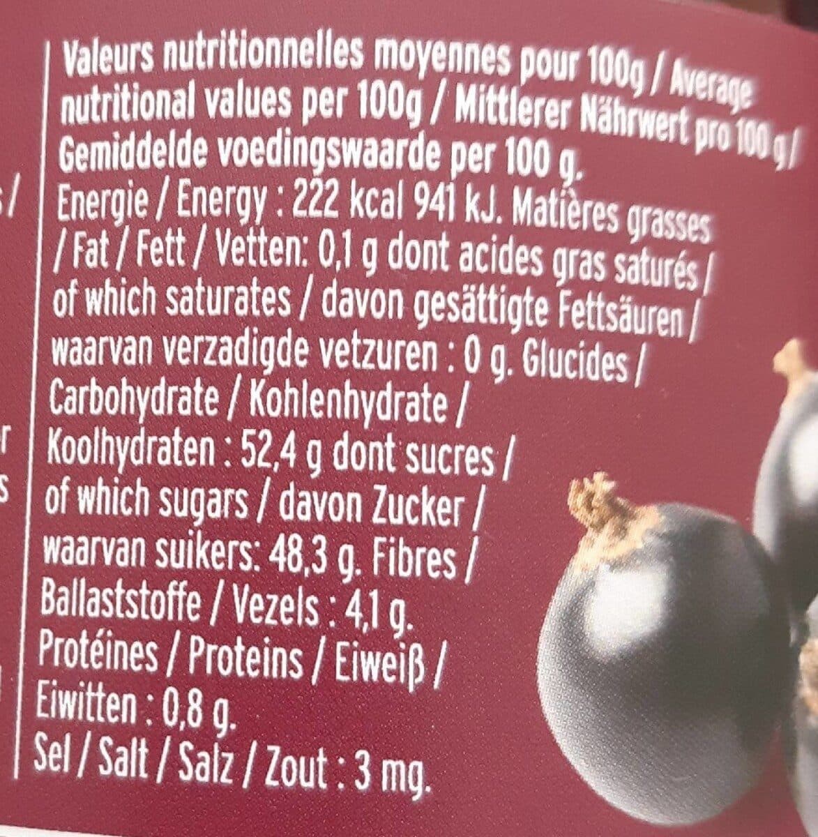 Saveurs Attitudes Confiture Cassis 60% Fruits packshot