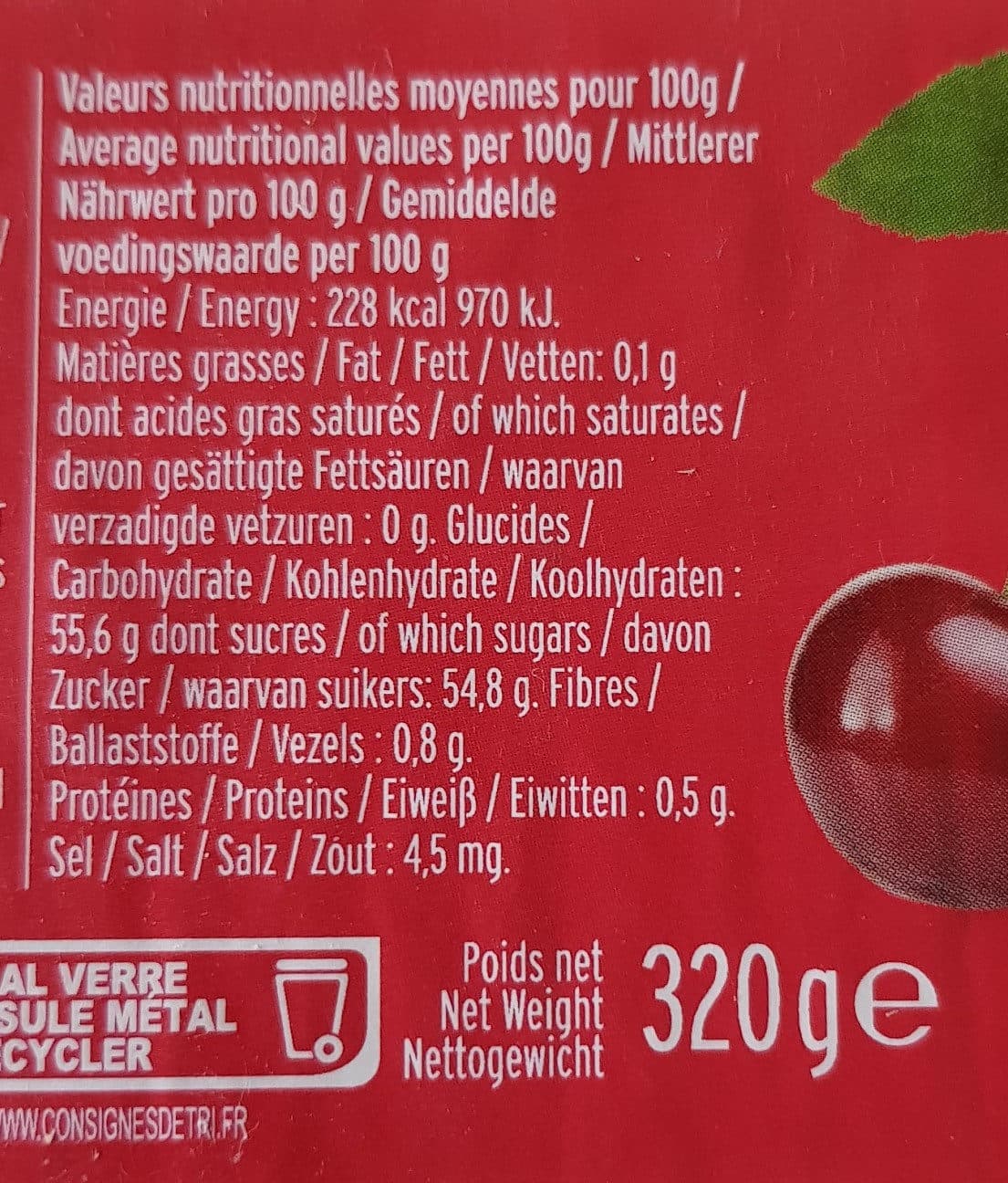 Naturgie Confiture Cerise Griotte packshot