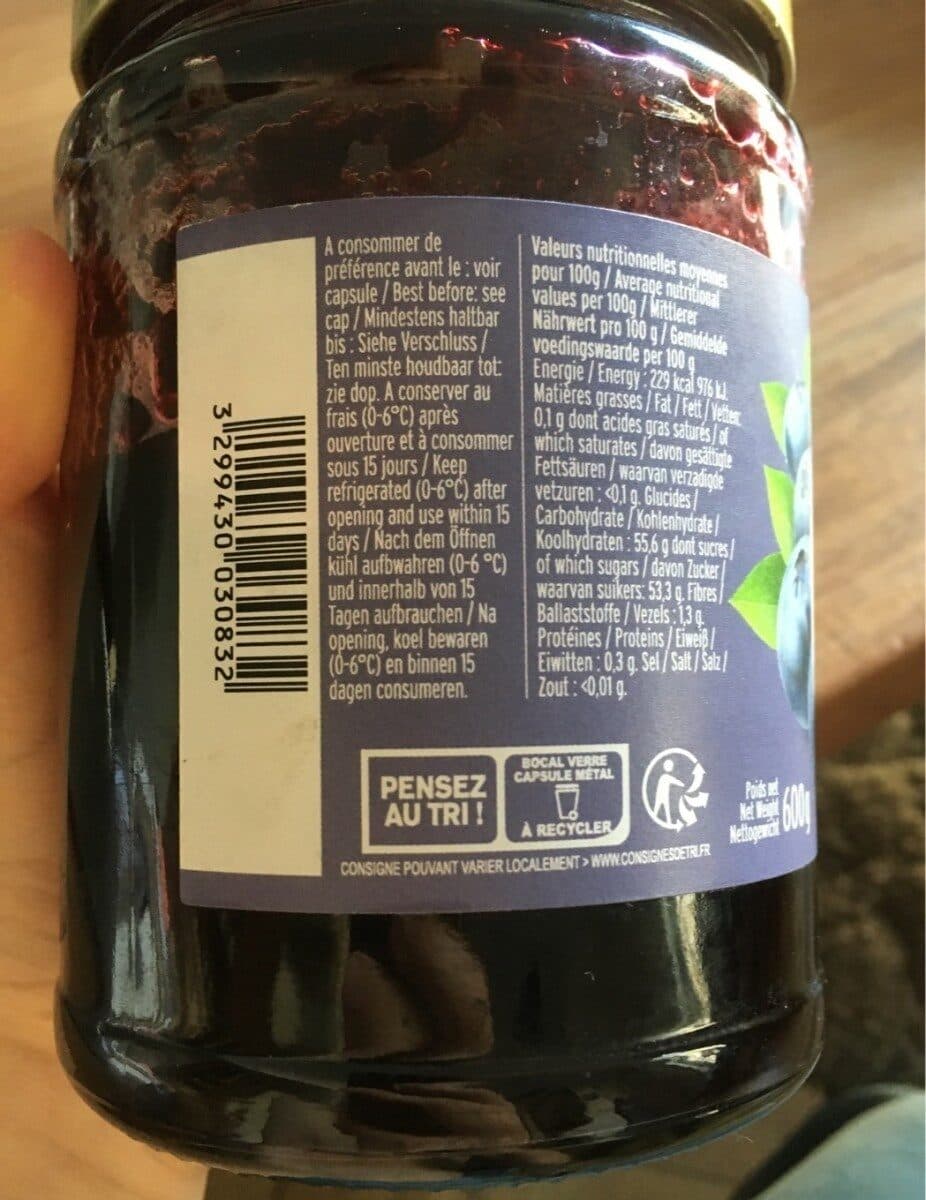 Saveurs Attitudes Confiture Extra Myrtille Sauvage packshot
