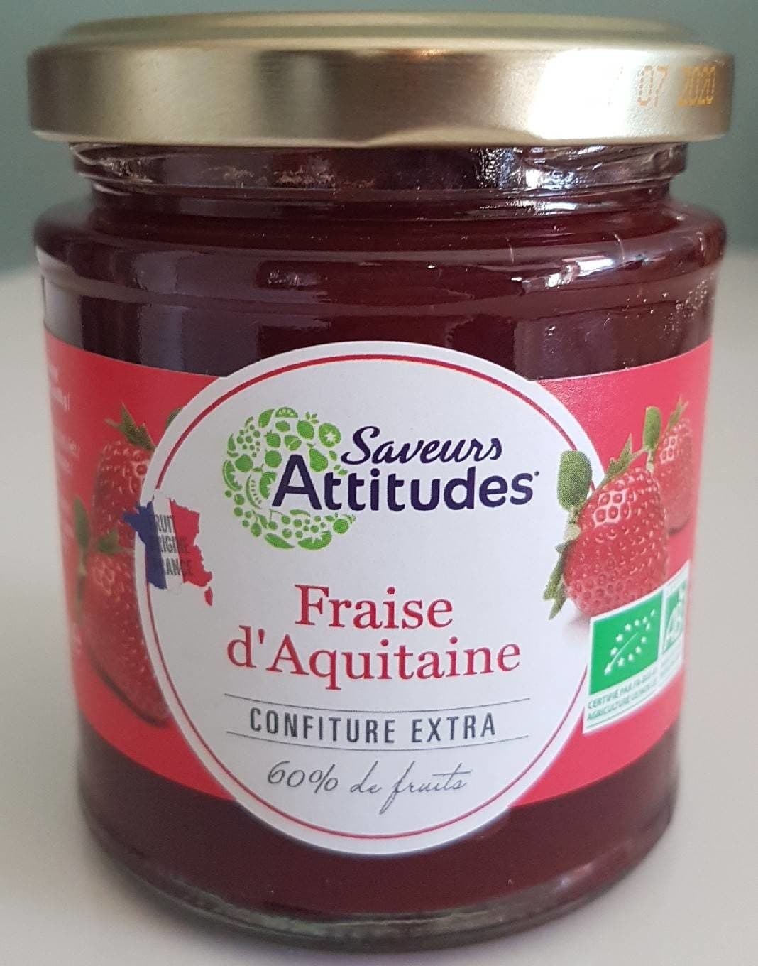 Saveurs Attitudes Fraise d'Aquitaine - Confiture extra packshot