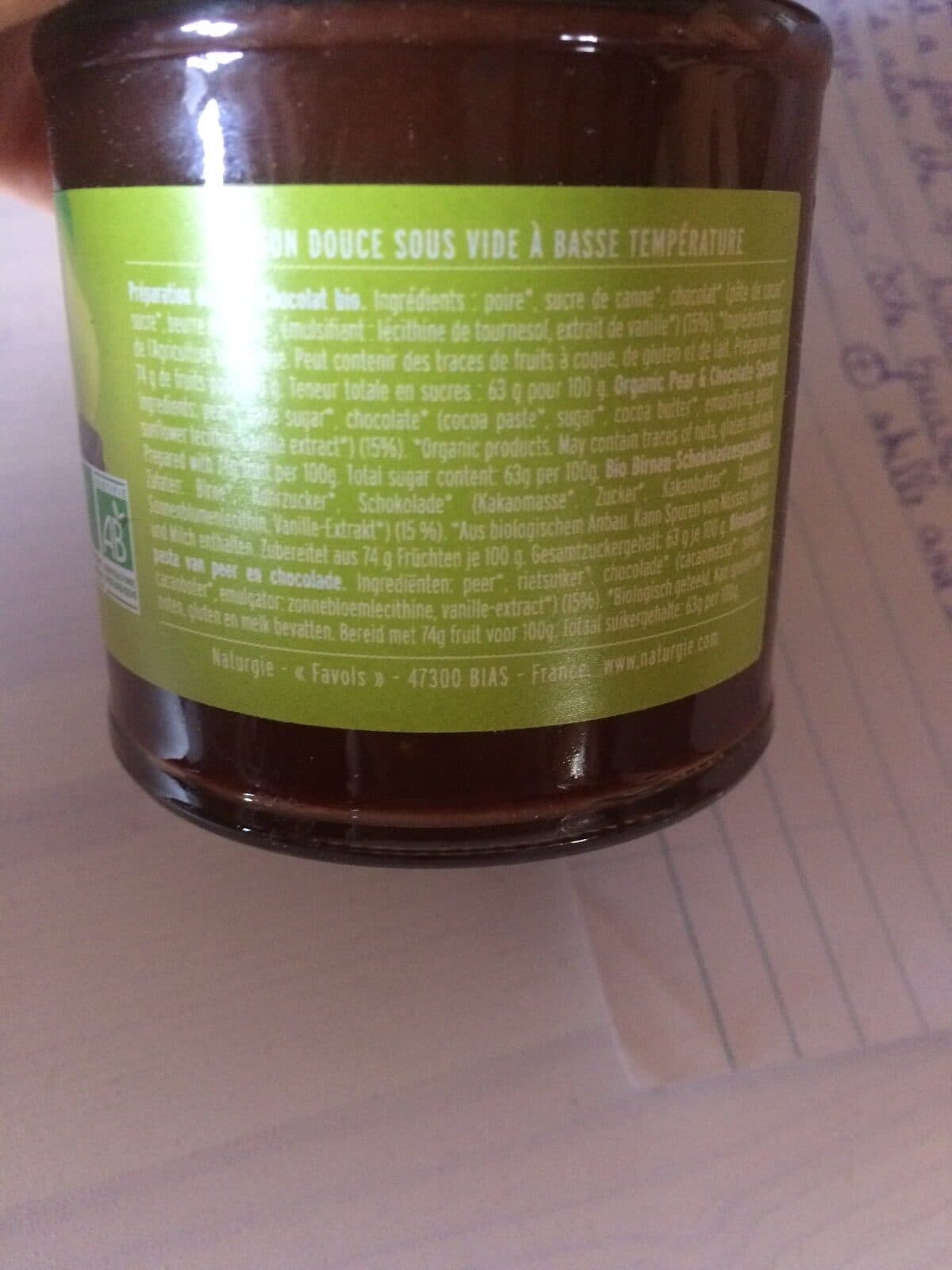 Saveurs attitudes Delice Poire Chocolat packshot