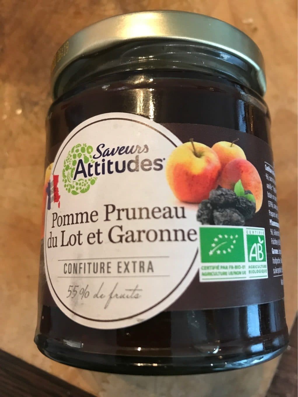 Saveurs attitudes Confitures Pomme Pruneau du Lot et Garonne packshot
