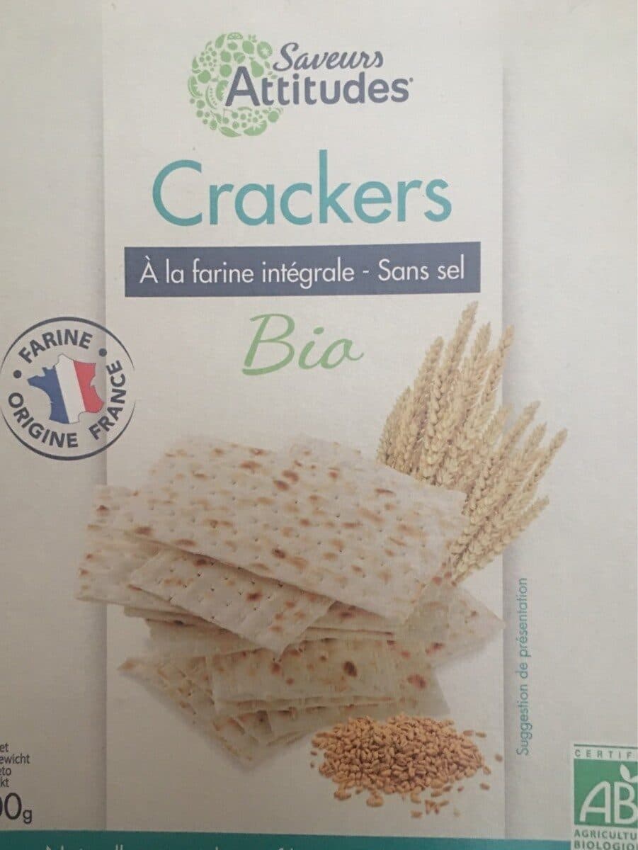 Saveurs attitudes CRACKERS A LA FARINE INTEGRALE - SANS SEL packshot