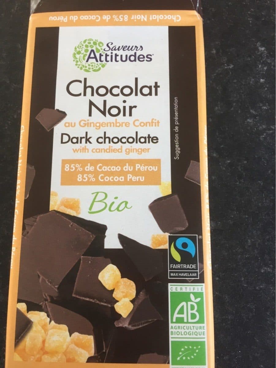 Saveurs Attitudes Chocolat Noir Gingembre packshot