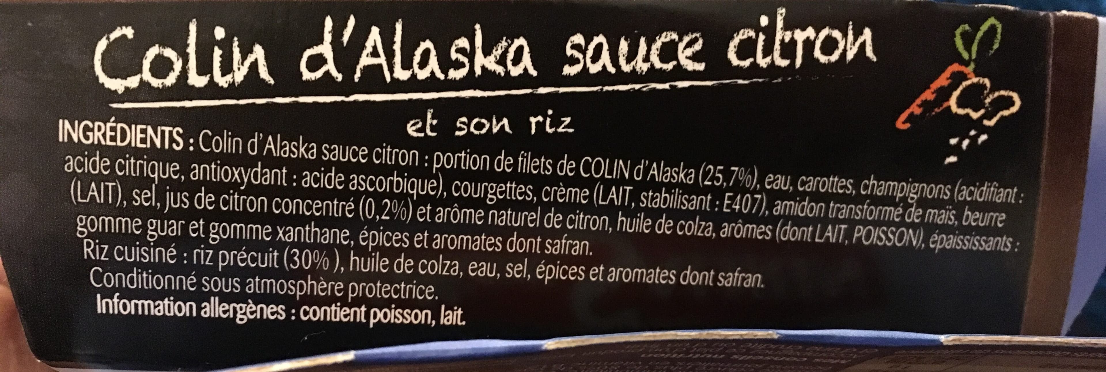 William Saurin Colin D'Alaska Sauce Citron Et Riz Safrané packshot