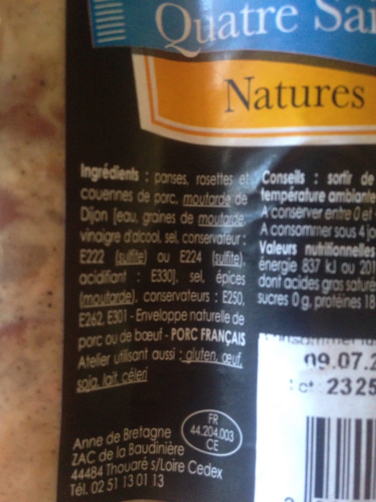 Open Food Facts Andouillettes Quatre Saisons packshot