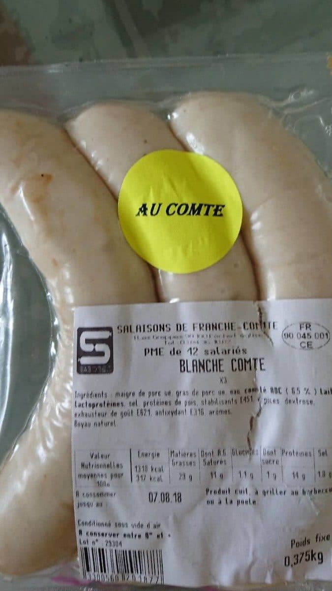Open Food Facts Saucisse blanche au compte packshot