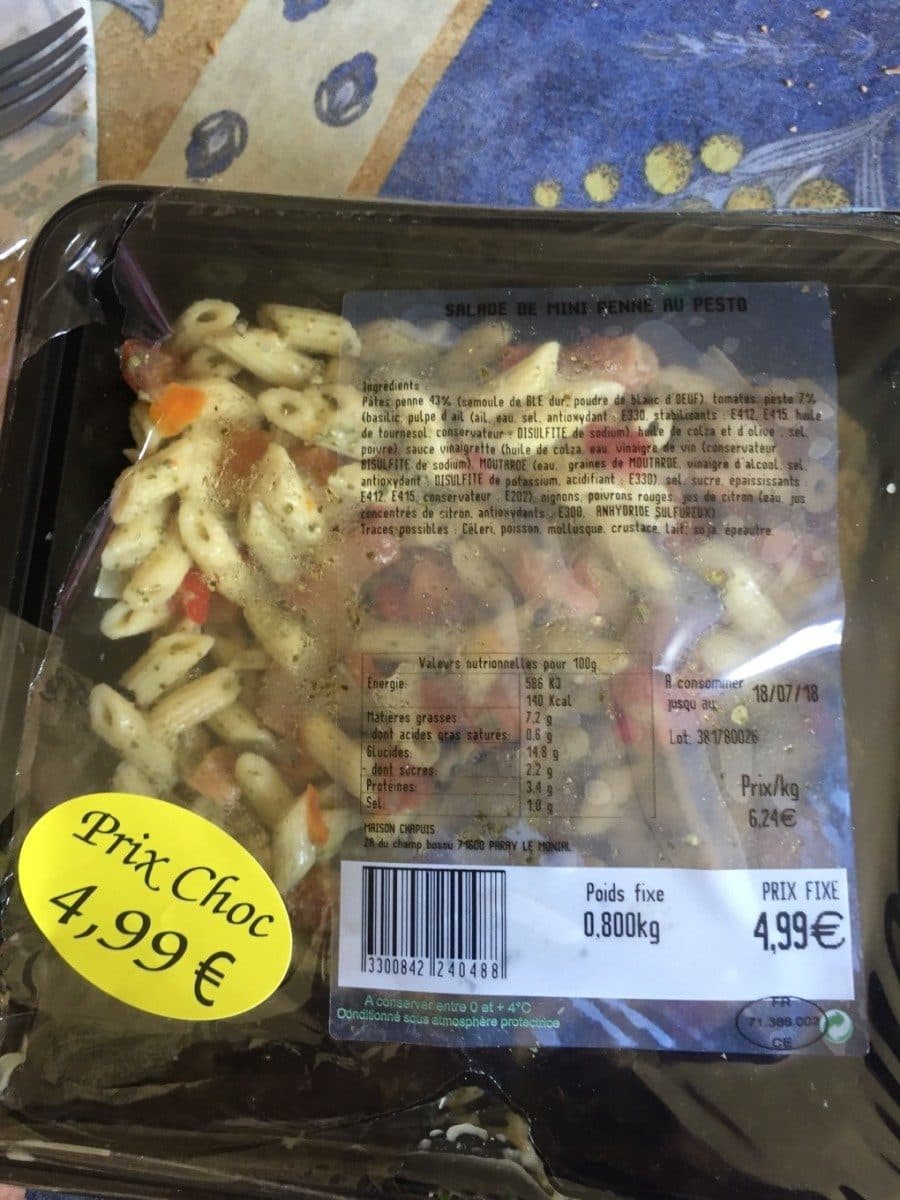 Open Food Facts Salade de mini penne au pesto packshot