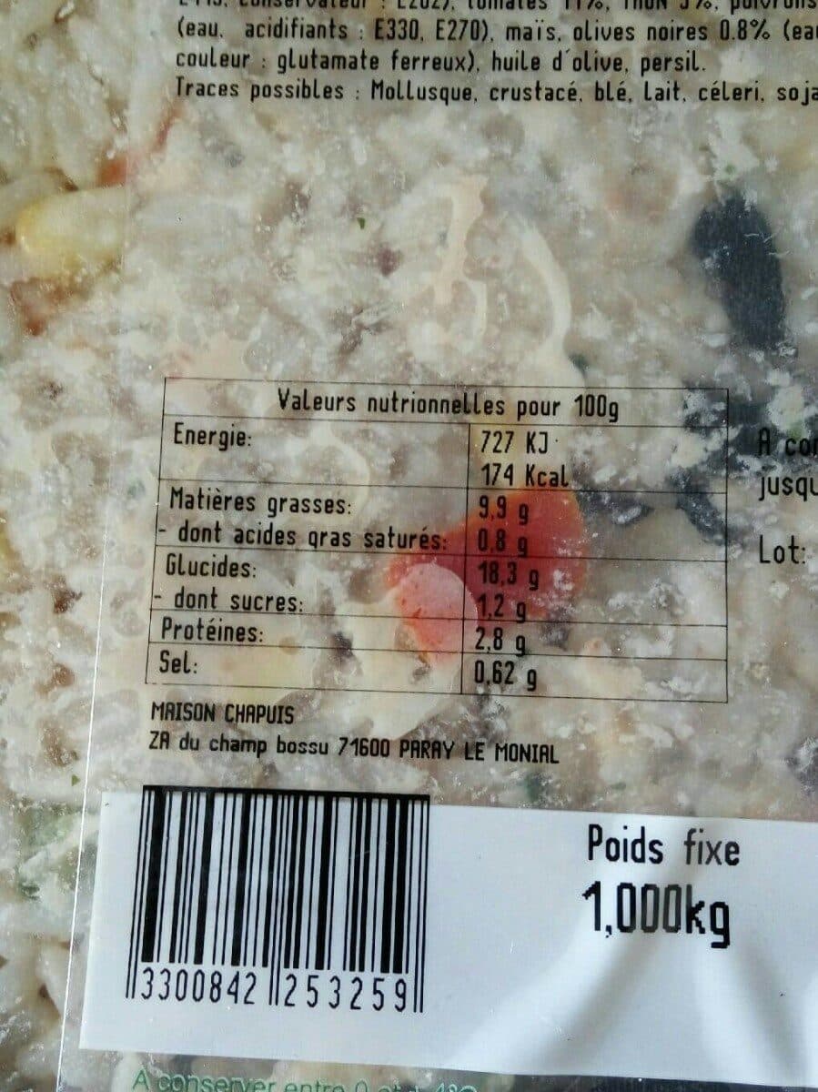 Open Food Facts Salade de riz niçois packshot